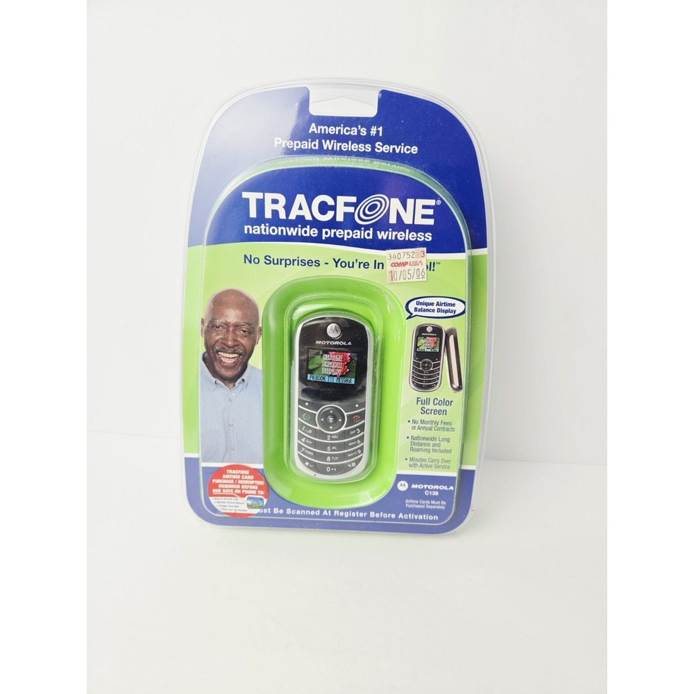 New Motorola C Series C139  Black Silver TracFone‎ Cellular Phone Sealed